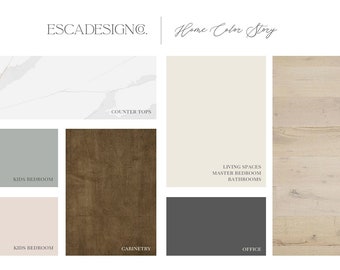 Interior Design Color Story | Custom Color Palette | Color Scheme | Color Chart | Virtual E-design | Whole House Color