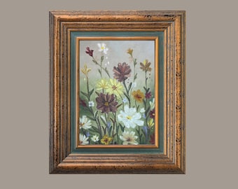 Autumn Wildflowers | Original Oil Pastel Art Print | Botanical Still Life | Wall Art Home Decor