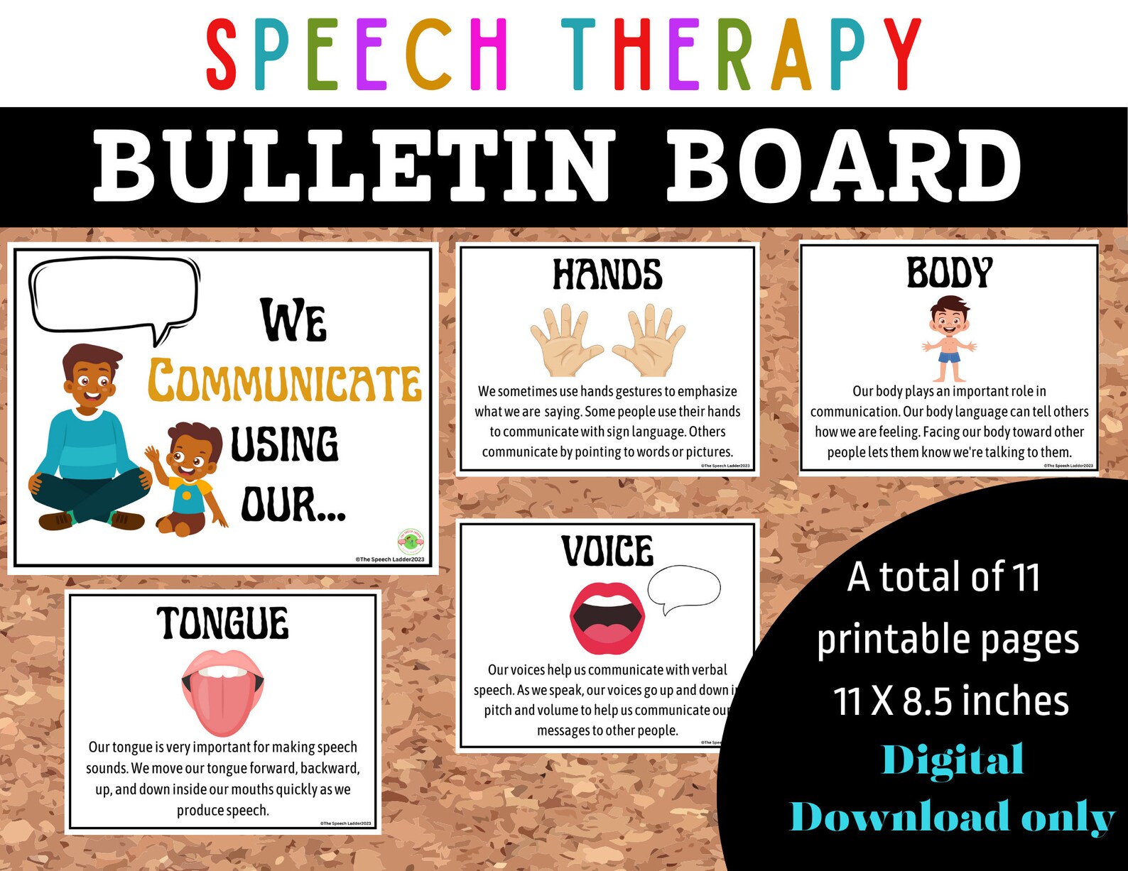 Speech Therapy Bulletin Board Kit, Speech Therapy Classroom, Door Decor ...