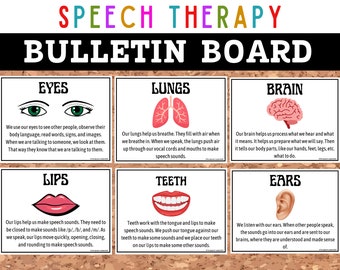 Speech Therapy Bulletin Board kit, Speech Therapy Classroom, Door Decor, Classroom Decor, School SLP Resource, Instant Download, Printable