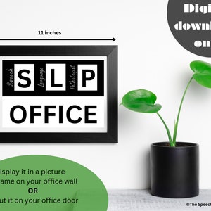 Speech Therapy Office Sign, SLP Office Decor, Printable Sign, SLP Room Sign, Printable Sign, Instant Access, Speech Therapist gift