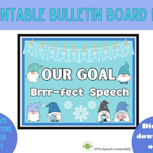 Speech Therapy Winter Decor Bulletin Board kit, Speech and Language Bulletin Board, Speech Classroom Bulletin Decor, SLP Room Decorations