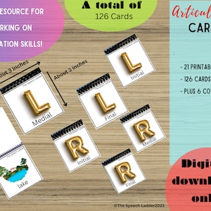 Orthophonie /l/ & /r/ cartes d'articulation, SLP Resource, Cartes imprimables d'orthophonie, Articulation Resource, Speech Office Materials
