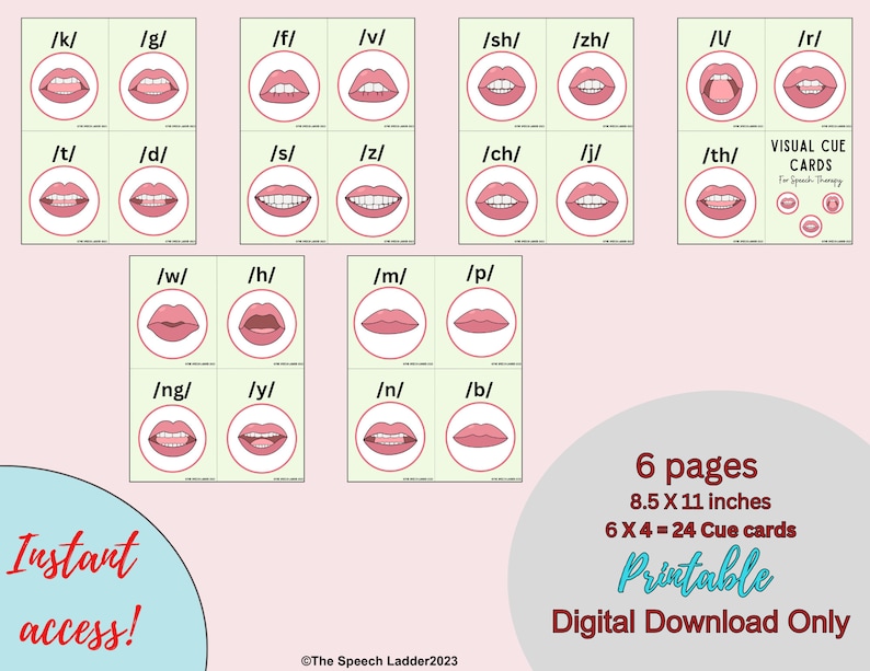 Visual Cue Cards for Speech Therapy, Speech Sounds Elicitation Cards ...