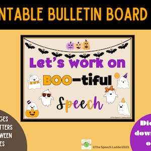 Speech Therapy Halloween Decor Bulletin Board kit, Speech and Language Bulletin Board, Speech Classroom Bulletin Decor, SLP Room Decorations