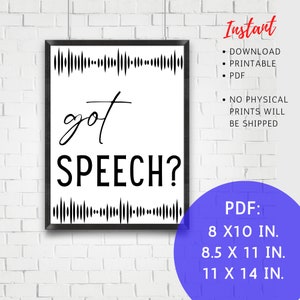 Got Speech Poster SPEECH Room Decor Speech Therapy Poster Speech Pathologist Gift SLP Poster Speech Therapy Office Decor