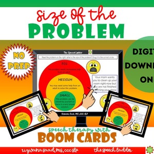 Size of the Problem Boom Cards, Speech Therapy, Social Emotional Learning, Interactive, Autism Resource, Special Education, Social Awareness