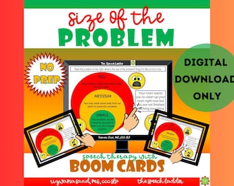 Size of the Problem Boom Cards, Speech Therapy, Social Emotional Learning, Interactive, Autism Resource, Special Education, Social Awareness