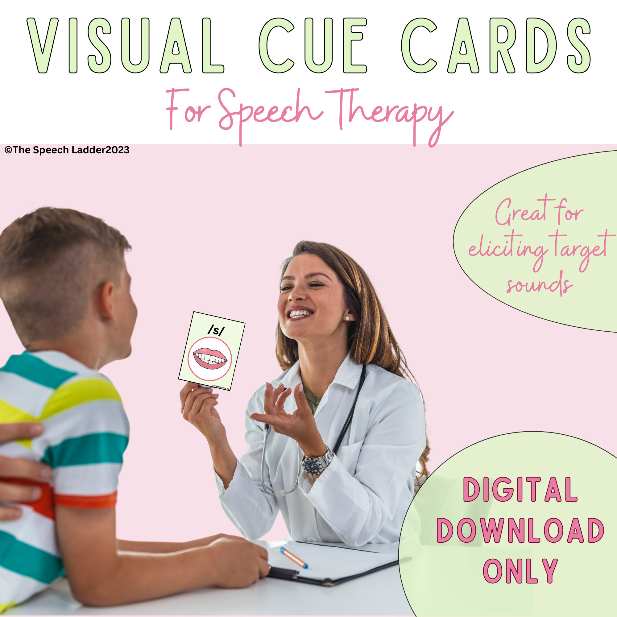 Visual Cue Cards for Speech Therapy, Speech Sounds Elicitation Cards ...