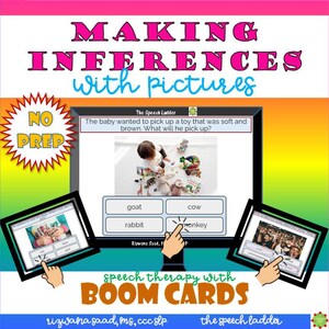 Making Inferences with Pictures, BOOM CARD, Digital Learning Activity, Speech Therapy, Special Education, Social Competence, Interactive