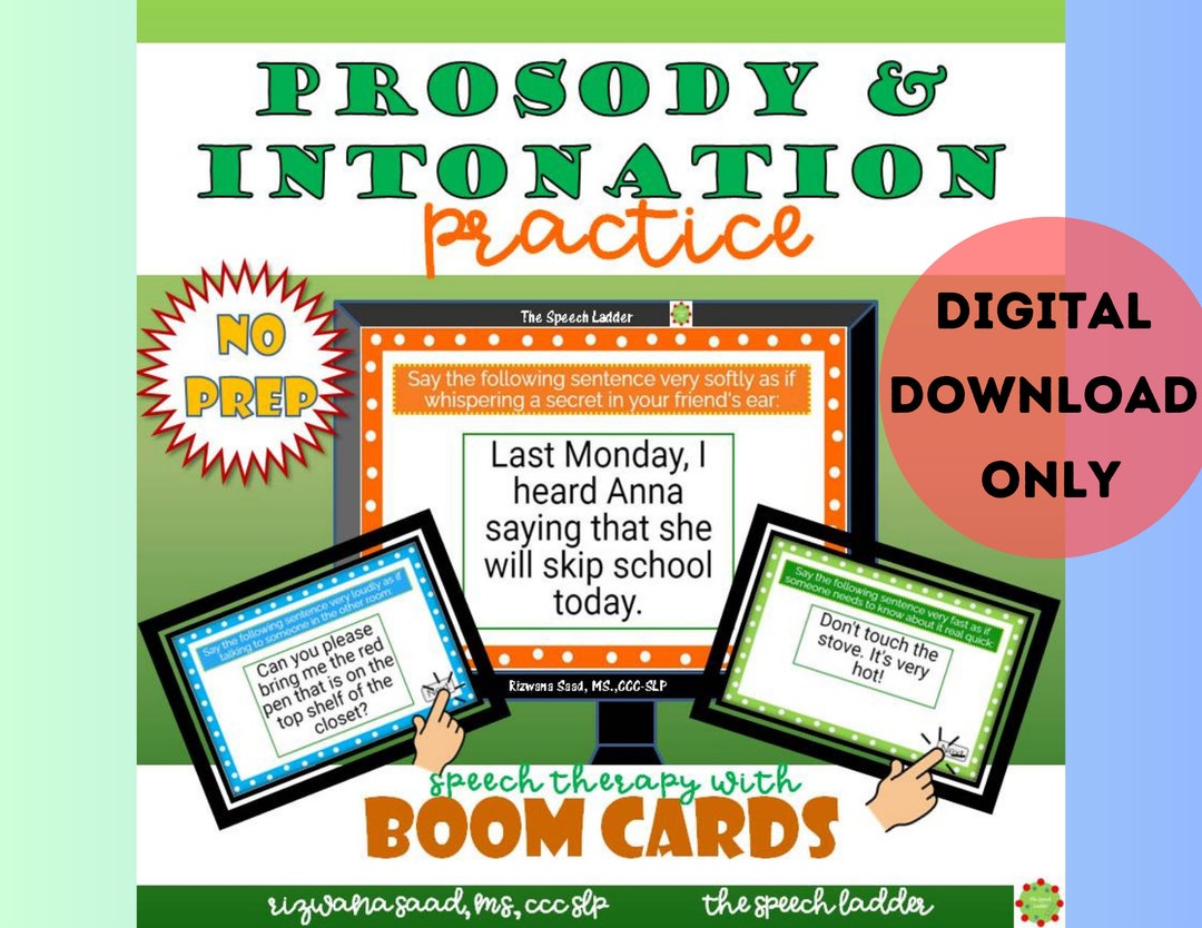 Prosody and Intonation Practice Boom Cards, Speech Therapy ...