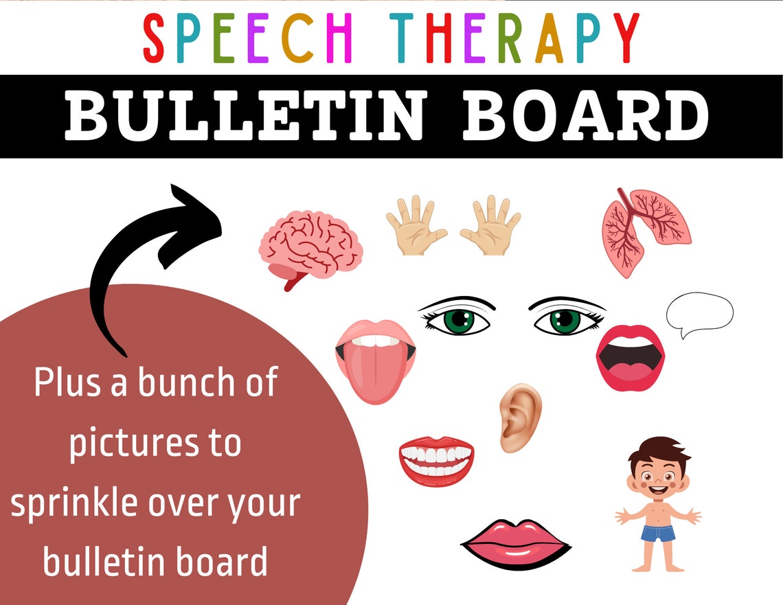Speech Therapy Bulletin Board Kit, Speech Therapy Classroom, Door Decor ...