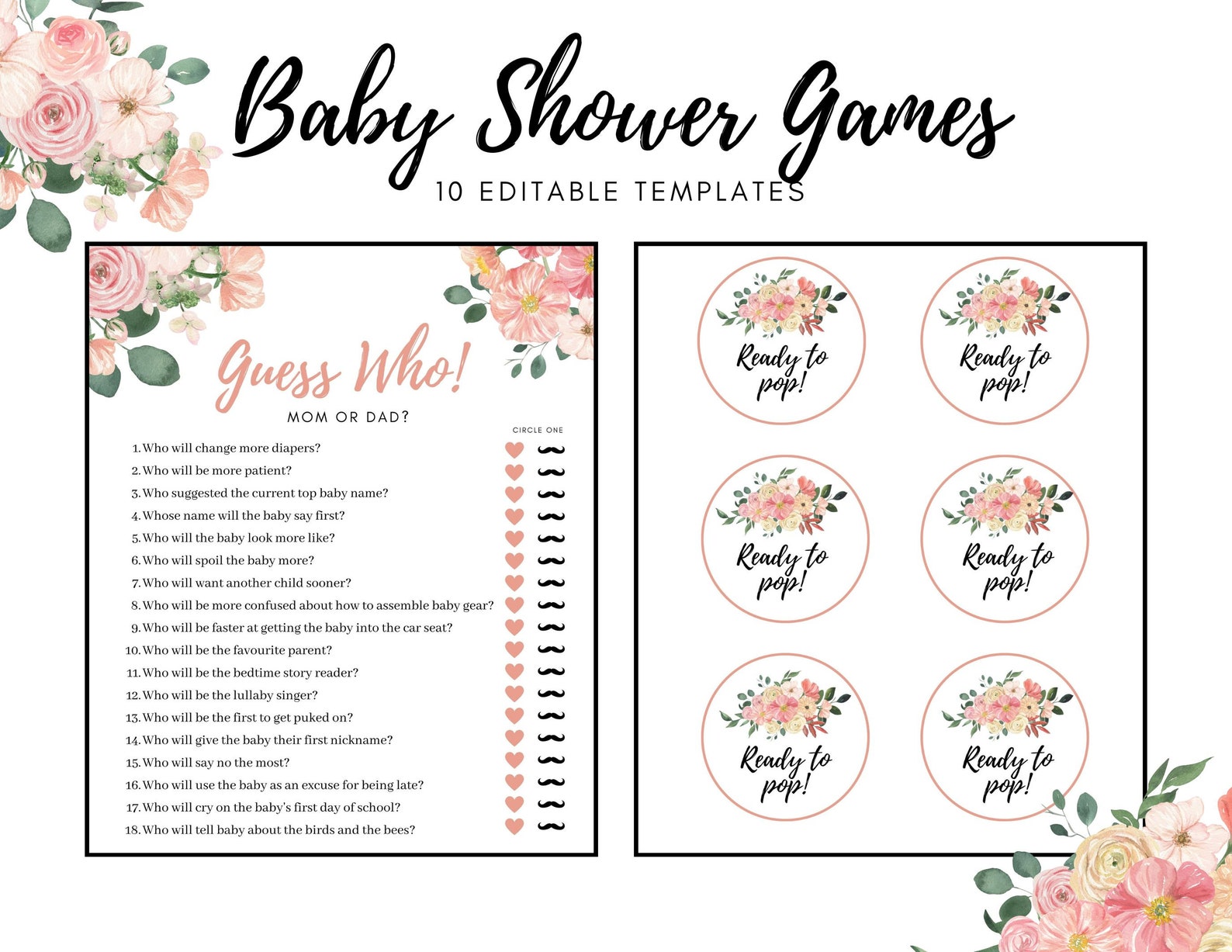 Printable Baby Shower Games. Funny Baby Shower Games. Baby Shower Games
