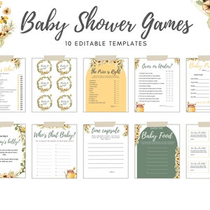 Printable Baby Shower Games. Funny Baby Shower Games. Baby Shower Games Instant Download. Editable Baby Shower Games. Sweet as Can Bee Theme