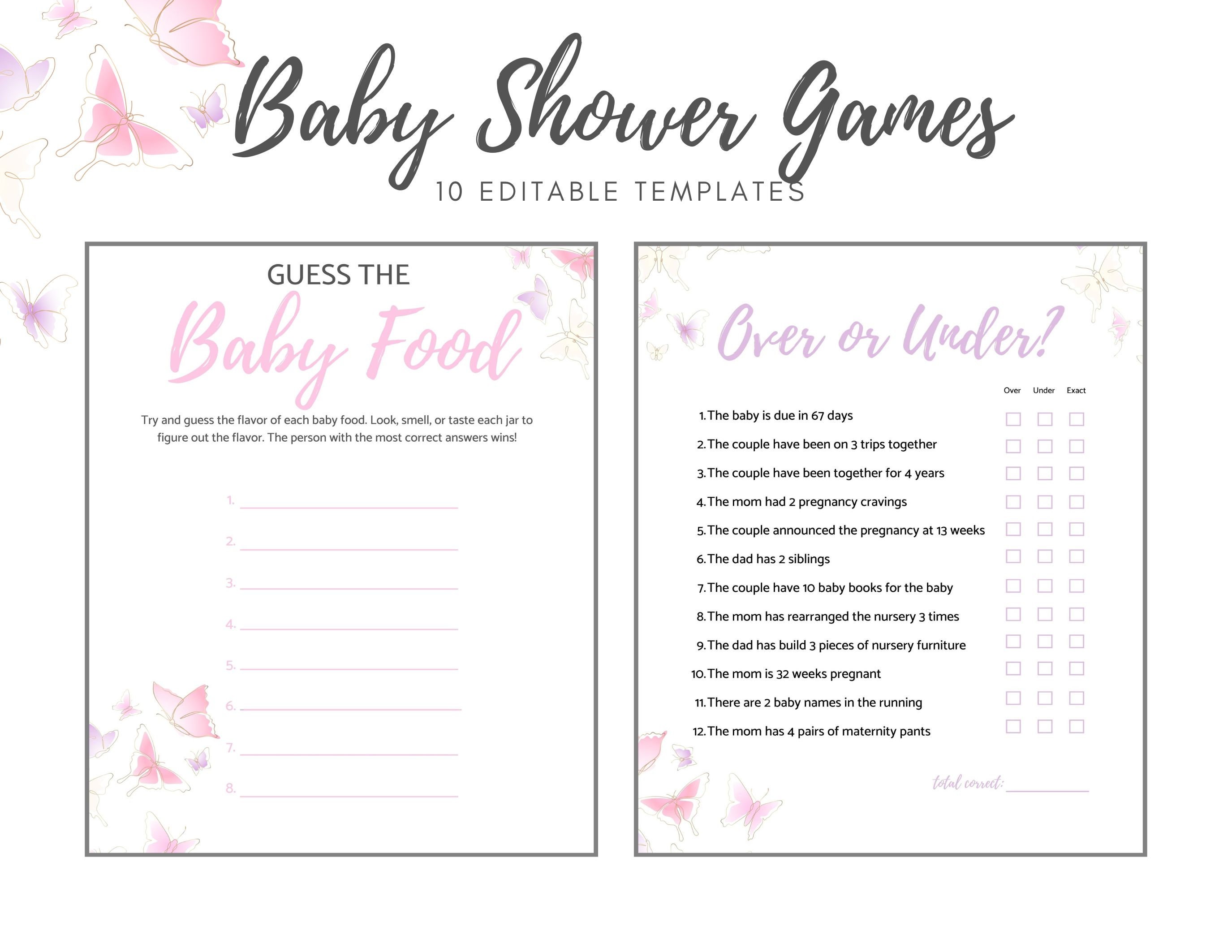Baby Shower Games Templates. Baby Shower Games Instant Download ...