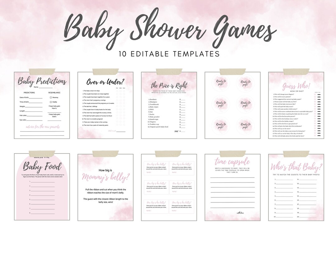 Printable Baby Shower Games. Funny Baby Shower Games. Baby Shower Games