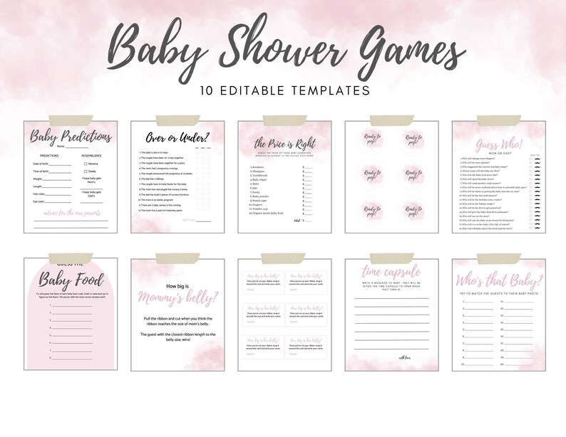 Printable Baby Shower Games. Funny Baby Shower Games. Baby Shower Games