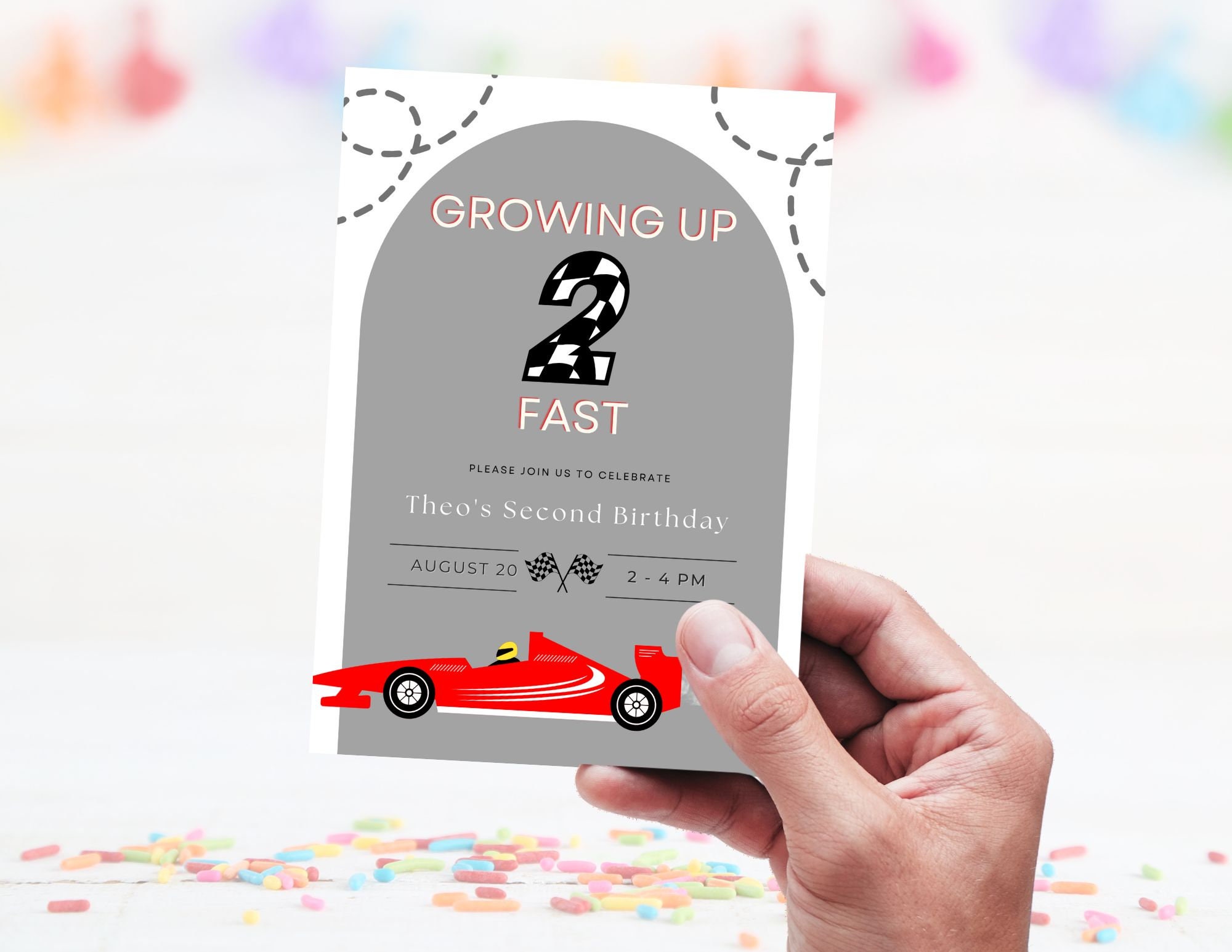 SECOND Birthday Party Invitation. Editable Birthday Invite. SECOND ...