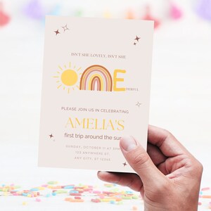 First Birthday Party Invitation. Editable Birthday Invite. First Birthday Invite Instant Download. Isn&#39;t she Onederful. Onederful Theme.