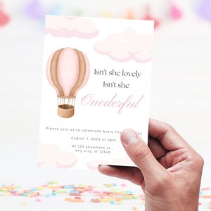First Birthday Party Invitation. Editable Birthday Invite. First Birthday Invite Instant Download. Isn't She Lovely. Isn't She Onederful.