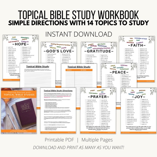 Getting Started with Topical Studies; Bible Study; Topical Bible Study; Workbook; Simple Directions; Peace; Joy; Grace; Prayer; and more