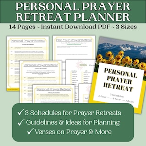 Prayer Planner Christian Retreat Prayer Schedule Prayer Planner Prayer Journal Christian Women Prayer Planner Personal Prayer Retreat