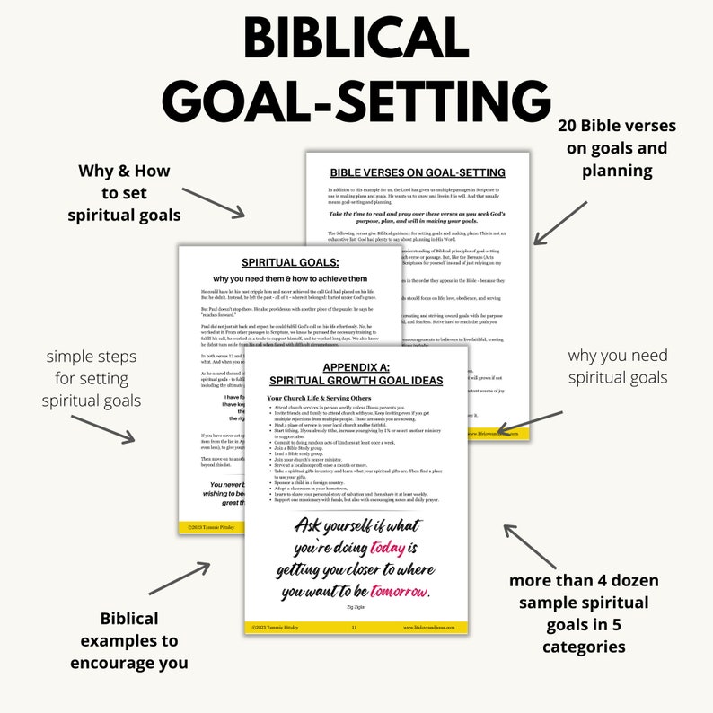 Biblical Goal Setting Bible Verses on Goals Bible Examples Etsy