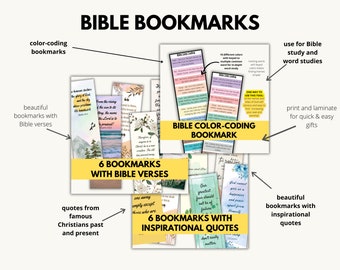 Beautiful & Useful Faith-Based Bookmarks. Color-coded Bible study Bookmark. Bookmarks for word study and verse analysis.