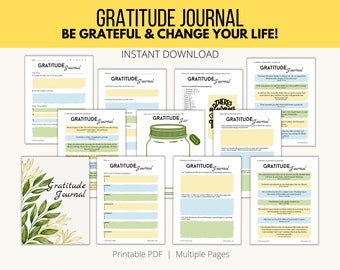 Gratitude Journal; Printable Gratitude Journal; Biblical Gratitude; Gratitude Prompts; Thankfulness; Daily Journal for Women; Mindfulness