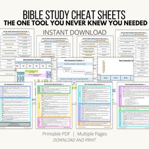 Bible Study Cheat Sheets; New Testament Overview; Old Testament Overview; Bible Timelines; Bible Study Resource; Bible Study Tool;