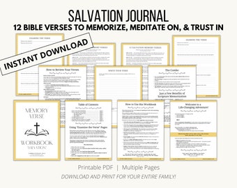 Salvation Devotional Journal; Bible Study Guide; Quiet Time Guide; Why Salvation is Needed; Sin; Jesus; Memorization and Meditation