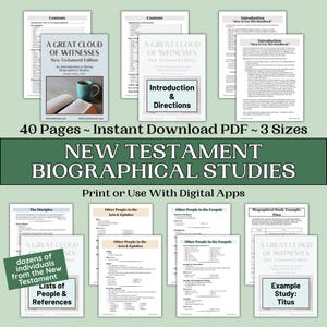 Bible Study Biographical New Testament Study Character Disciples Bible Study for Beginners New Testament Study Worksheets Biblical Study