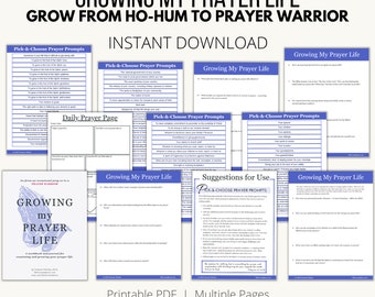 Growing My Prayer Life Journal & Workbook; Prayer Growth; Prayer Reflection; 100 Prayer Prompts; Prayer Journal;