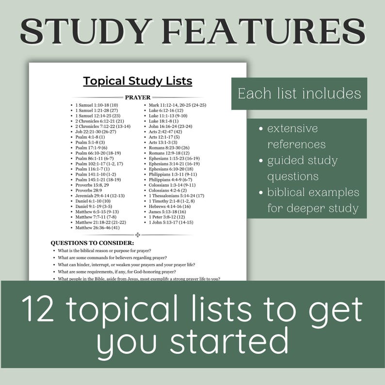 Topical Bible Meditation Guide Printable Scripture Study Workbook Beginner Christian Planner Step By Step Faith Learning Worksheet Spiritual Growth Resource Personal Devotional Tool Organized Prayer Topic Study System Scripture Exploration
