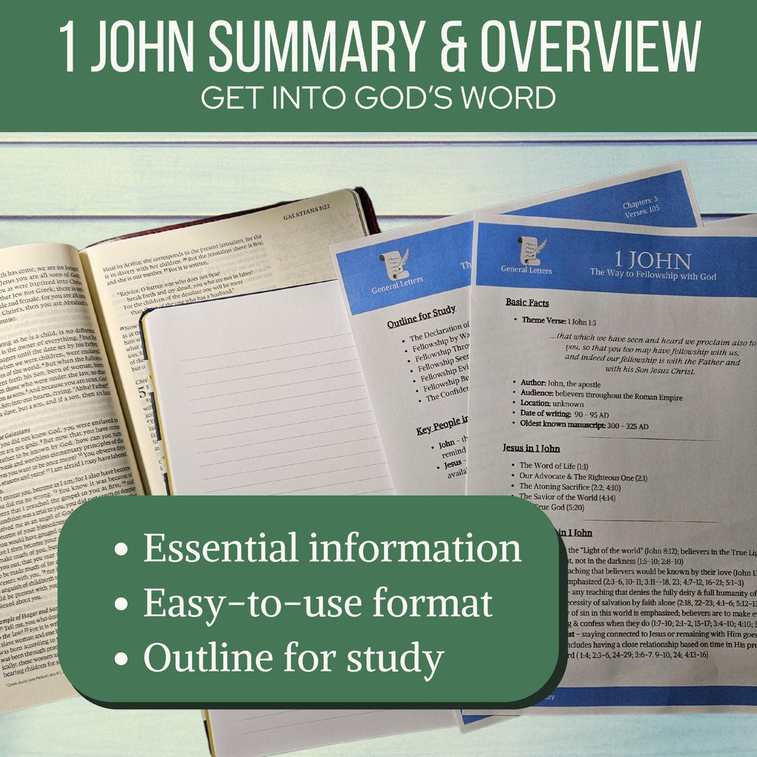 1 John Bible Study Guide New Testament Bible Study Resource Bible Book ...