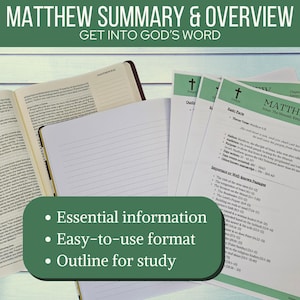 Matthew Bible Study Guide New Testament Study Matthew Bible Book Overview Beginner Study Gospel of Matthew Guide Book of Matthew’s Gospel