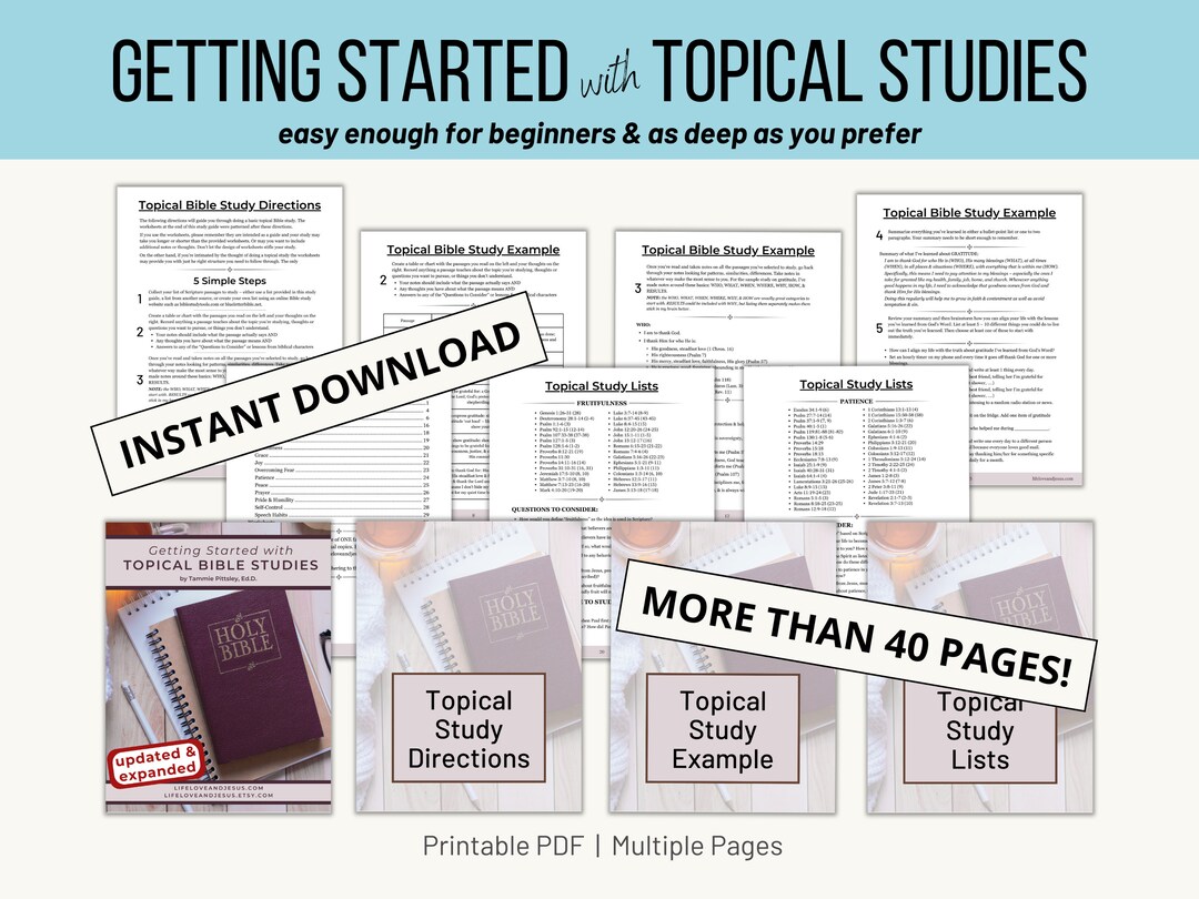 Topical Bible Study Workbook. Bible Study Plans for Beginner or ...