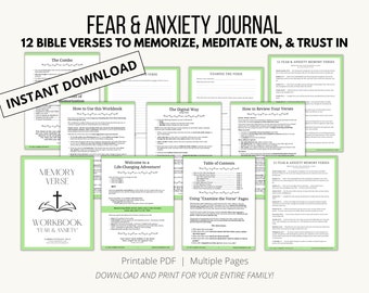 Fear & Anxiety Devotional Journal; Bible Study Guide; Quiet Time Guide; Bible Verses on Fear and Anxiety; Memorization and Meditation