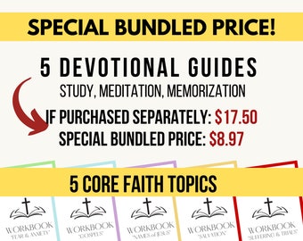 Devotional & Memory Verse Bundle; Bible Study; Quiet Time; Fear and Anxiety; Gospels; Names of Jesus; Salvation; Suffering and Trials