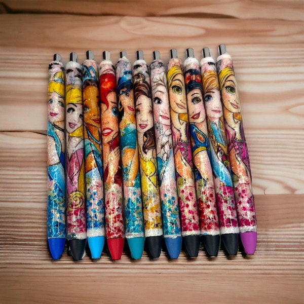 Stylo gel époxy scintillant Princesses Disney