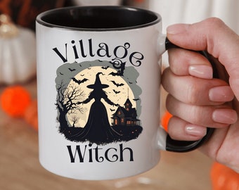 Mug sorcière du village, tasse à café sorcellerie, cadeau pour amoureux des sorcières, tasse à café effrayante d'Halloween, tasse mystique, cadeau sorcière pour elle, tasse d'automne
