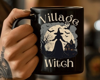 Village Witch Mug, Spooky Halloween Coffee Cup, Witch Gift Idea For Her, Witchcraft Coffee, Witchy Gift, Enchanting Mug, Fall Witch Mug