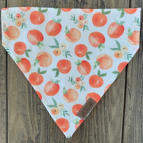 Dog Bandana, Dog Accessories, Over the Collar Dog Bandana, Peaches Dog Bandana, Fruit Dog Bandana, Cute Summer Dog Bandana, Puppy Gear