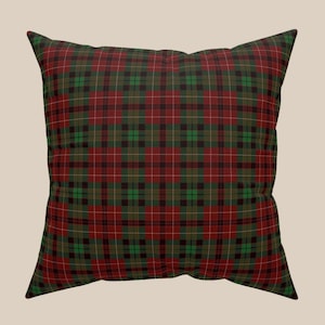 Cushion Red and Green Plaid Accent Pillow Home Decor Throw Pillow for Holiday Decor or Study, Library
