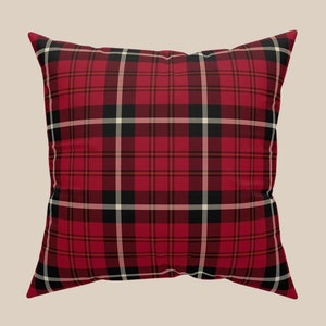 Throw Pillow Red and Black Plaid Accent Pillow for Home Decor Pillow Cover