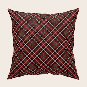 Cushion Plaid Tartan Holiday Throw Pillow Cover and Insert Accent Pillow for Mountain Home, Cozy decor, Christmas decor
