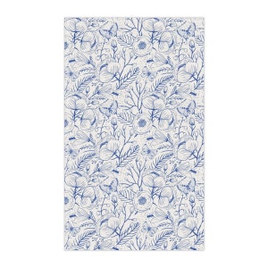 Blue Floral Tea Towel for Kitchen Decor and Cleanup