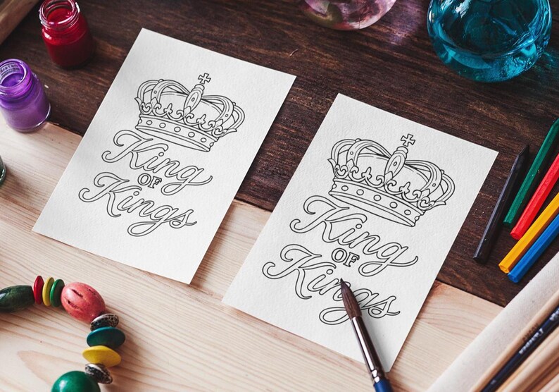 King of Kings - Jesus Christ - One Printable Coloring Page PDF - Etsy