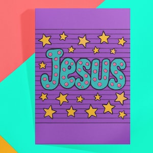 Printable Coloring Page - Jesus Bubble Letters - Christian Faith - Pdf-Png-Jpg