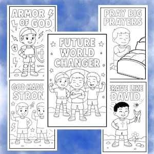 Brave & Blessed Boys kristna utskrivbara målarbilder (PDF-nedladdning)